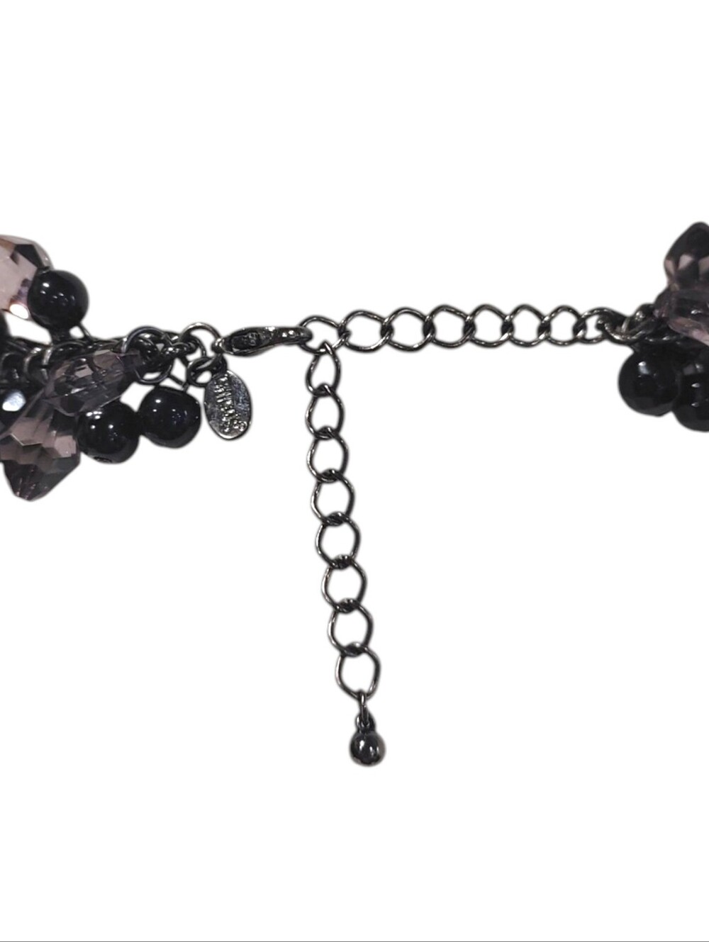 Chico's Chunky Black Gray Cluster Beaded Statement Necklace Fashion Jewelry - Picture 5 of 5
